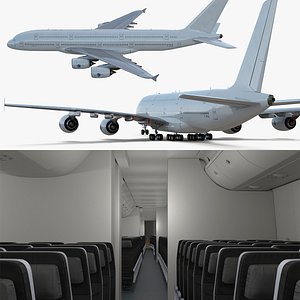 Airbus A380 1000 Interior Black