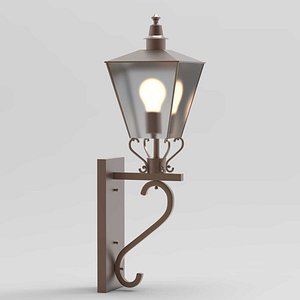 Wall copper classic Light E14 Bulb 1 chandelier 3D model