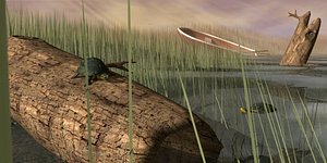 swamp scene turttles 3d model