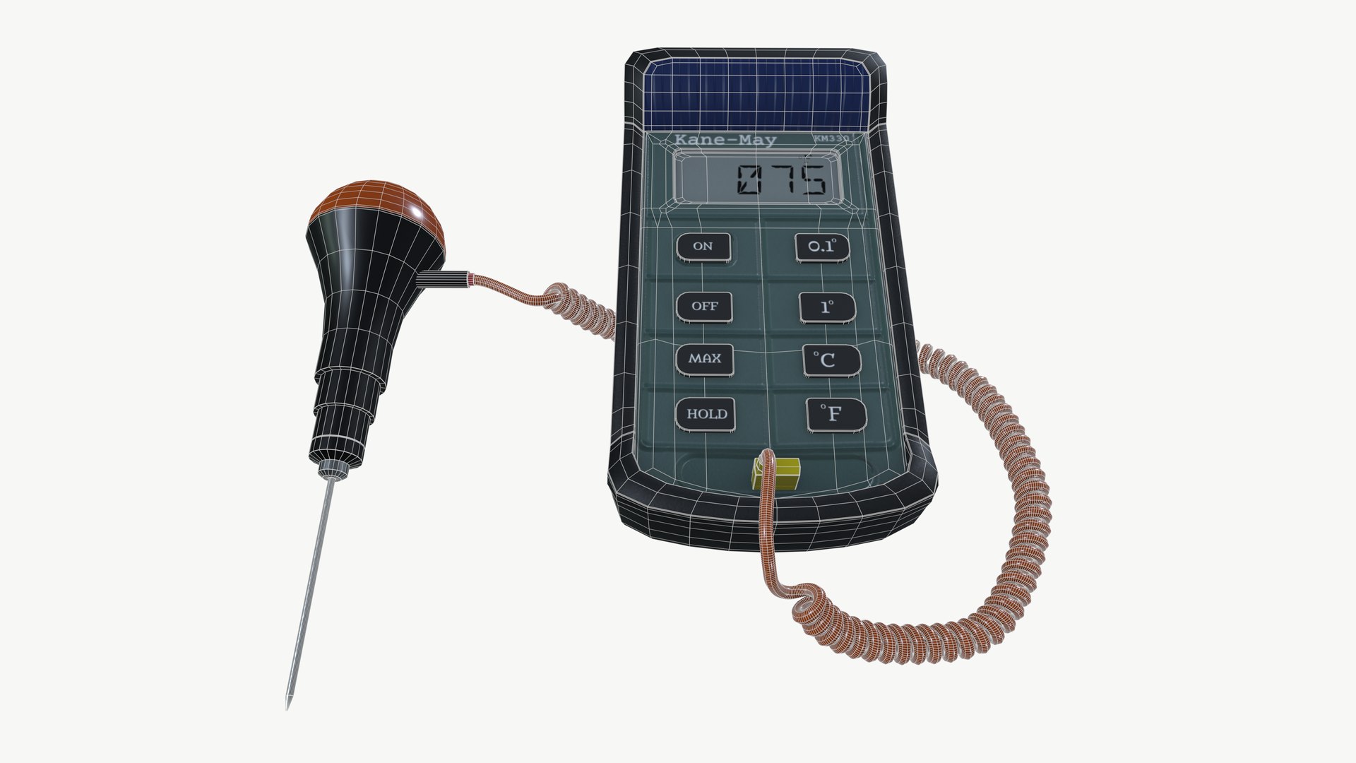 Wired Digital Thermometer Thermocouple Model - TurboSquid 2258313