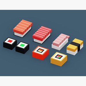 Isometric Sushi 3D model