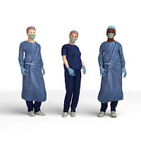 Rigged female surgeons