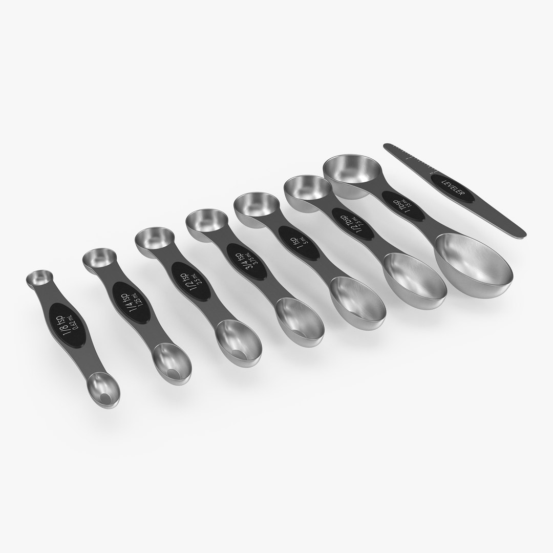 Measuring Spoons Set 3D model preview