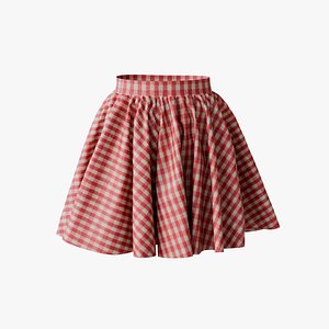 3D Plaid Skirt
