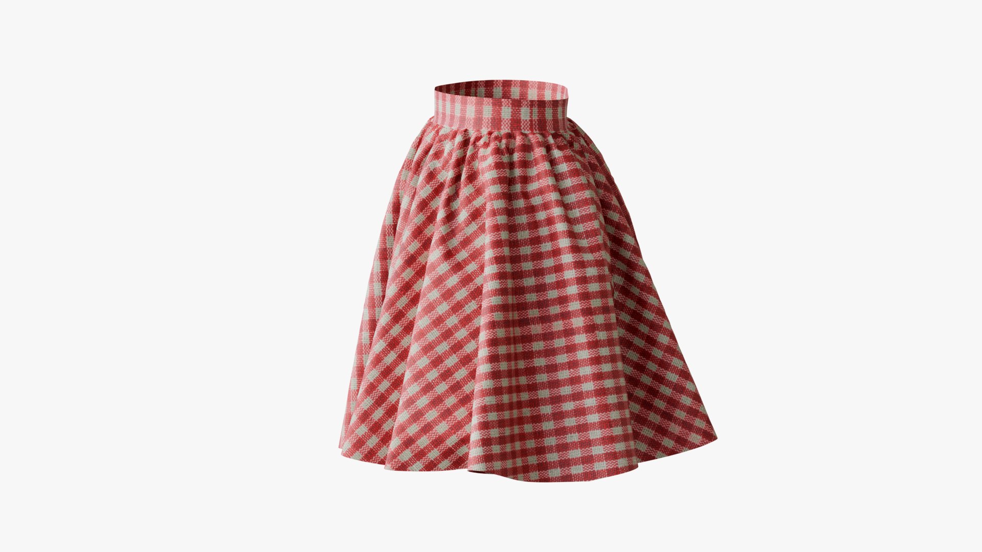 3D Textured A-Line Skirt with Grid Pattern