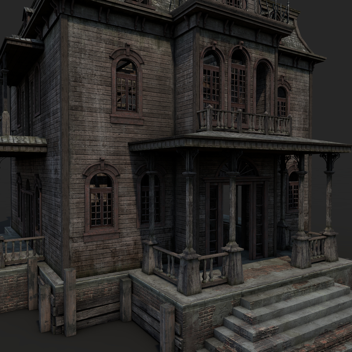 3d old abandoned house interior model