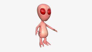 Cute Alien A06 Red - Simple - Character Design 3D model
