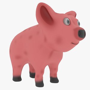 cartoon pig character 3D model