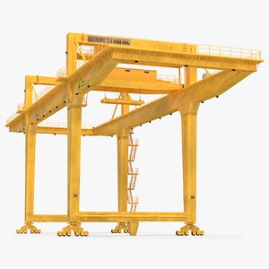 Rail Mounted Gantry Crane Rigged for Maya model