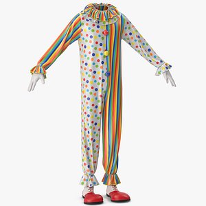 3D model Clown Costume with Shoes and Gloves v 2