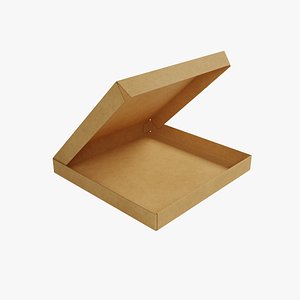 4-inch Kraft Paper Open Pizza Box model