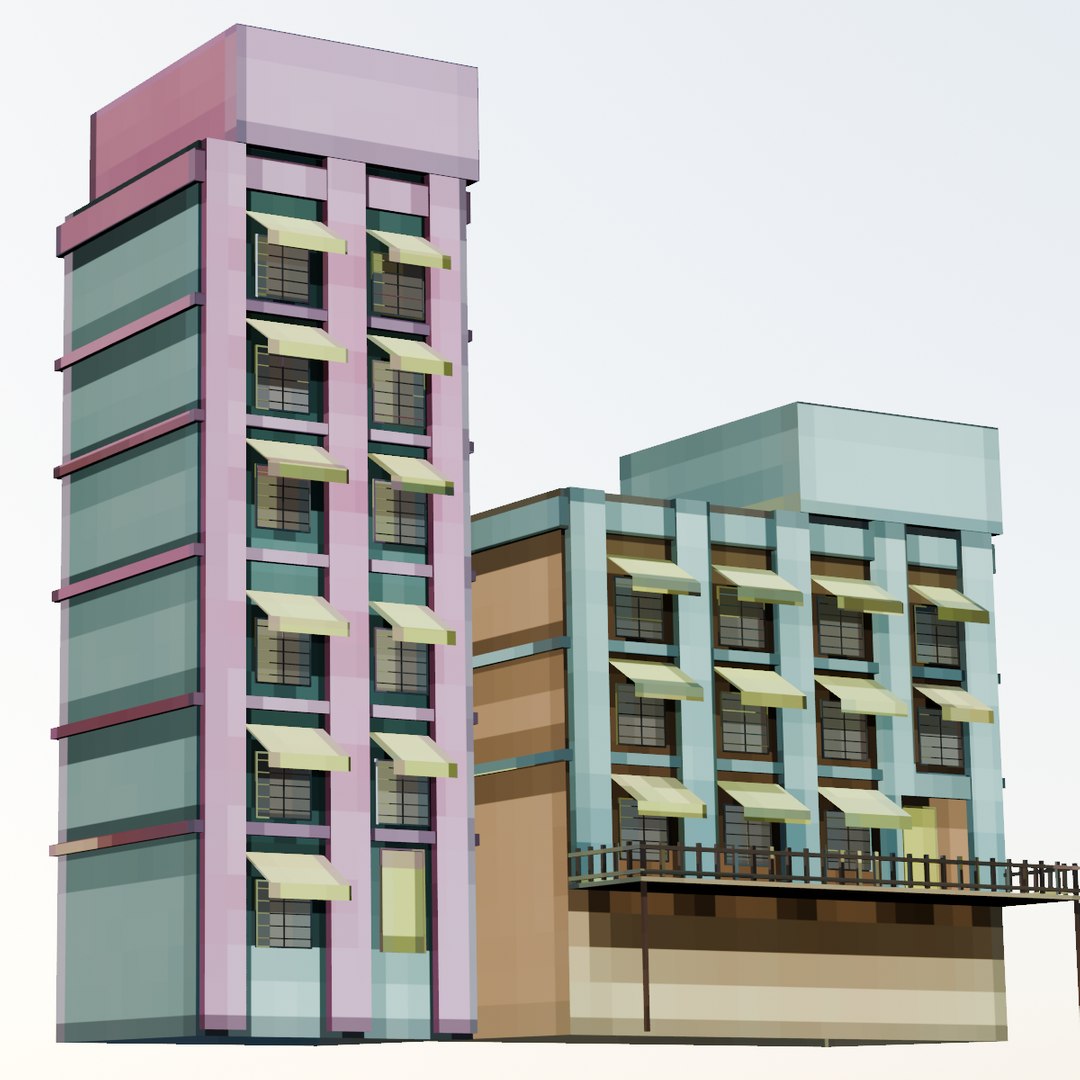 Low Poly Buildings And Houses Pack 3D - TurboSquid 2191630