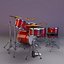 3d drum set drumset model