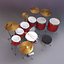 3d drum set drumset model