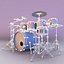 3d drum set drumset model
