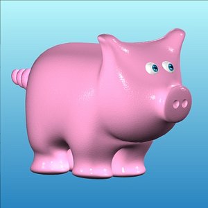 3d cartoon pig model