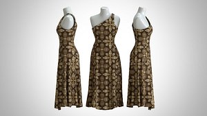 3D Woman Dress 2 Ethnic Floral Batik Jogja model