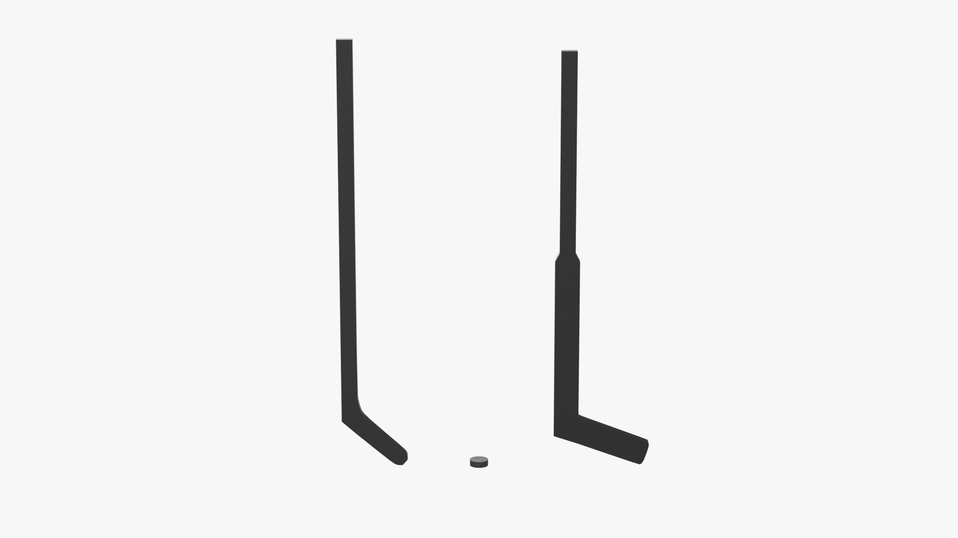 Ice Hockey Sticks And Puck 3D Model TurboSquid 1778467