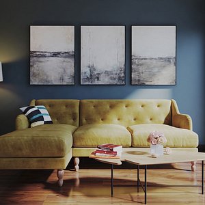 Modern Cozy Living Room Vray