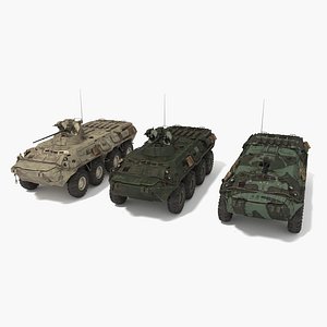 BTR-80 BTR-80A 2 Turrets 3 Main Textures 3D model