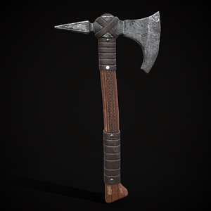 Chestnut Viking Axe 3D model