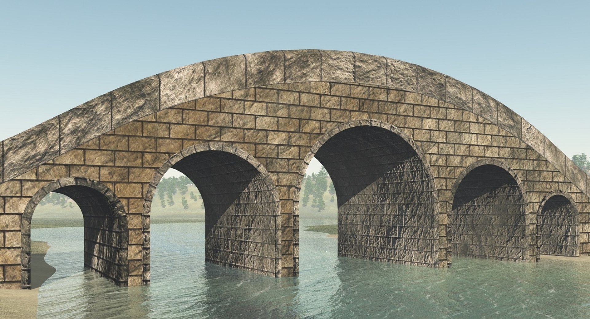 3d Model Of Stone Bridge