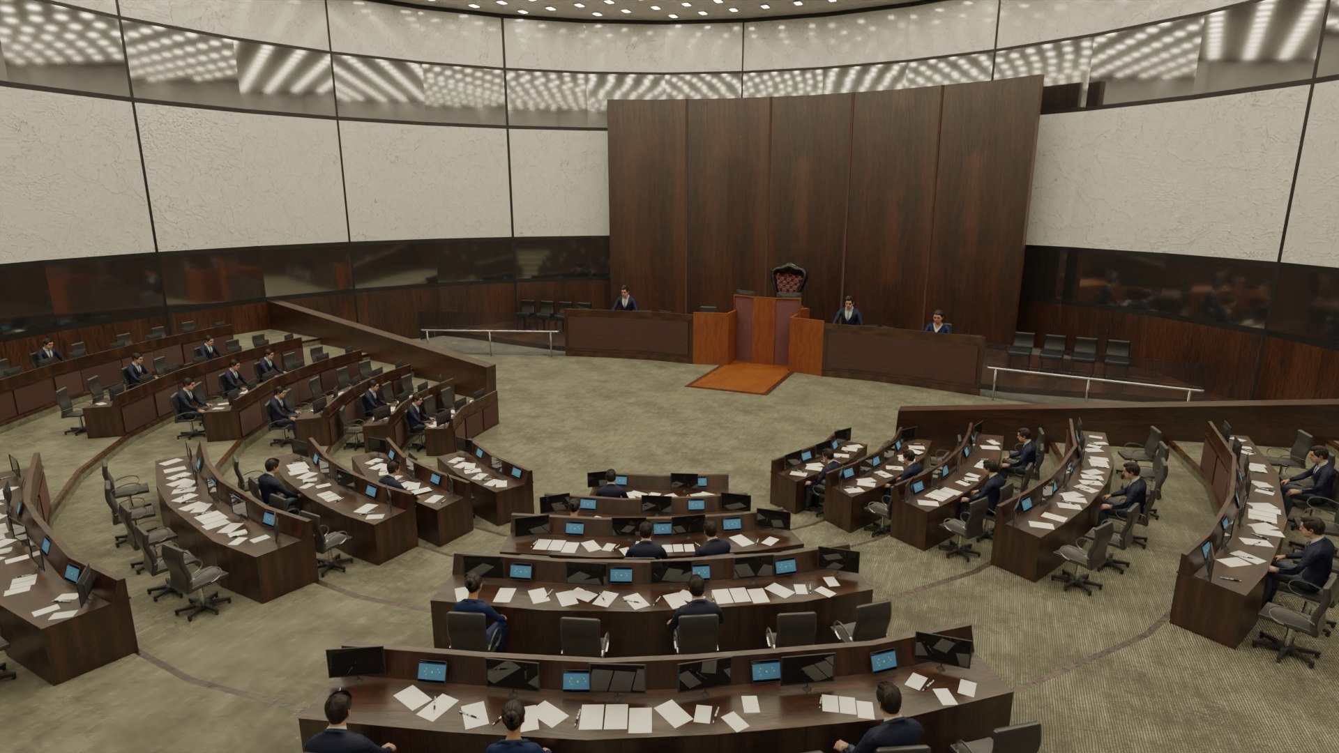 VR Conference Room Council Parliament Control Room model - TurboSquid ...