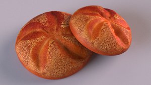 3D bun bread food