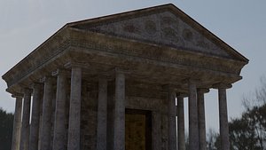 3D Roman Imperial Caesareum Temple Of Worship model