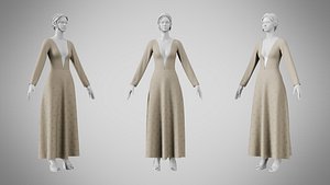 Dress 35 Pale Oyster model