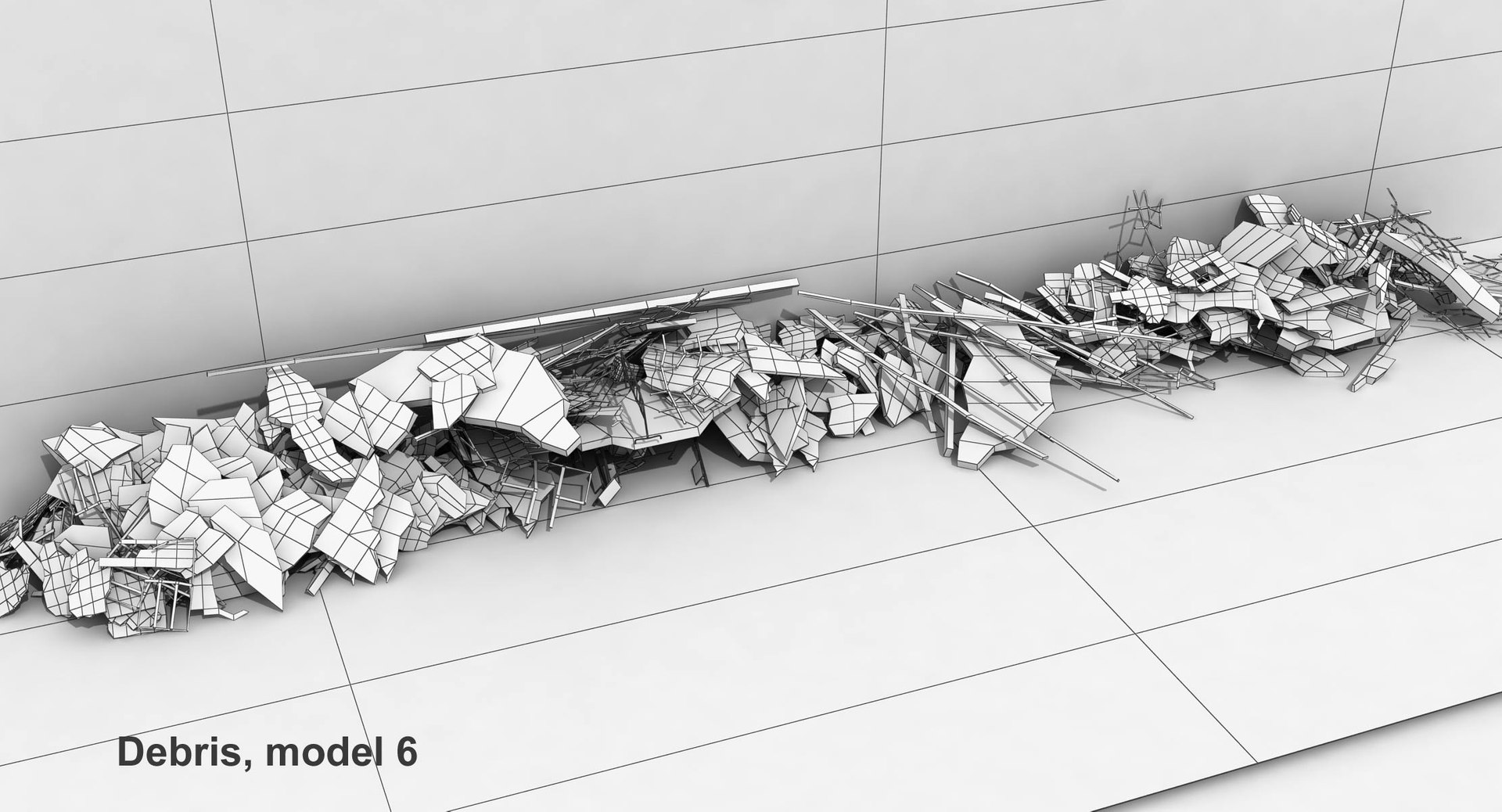 3d Heaps Corner Debris Rubble Model