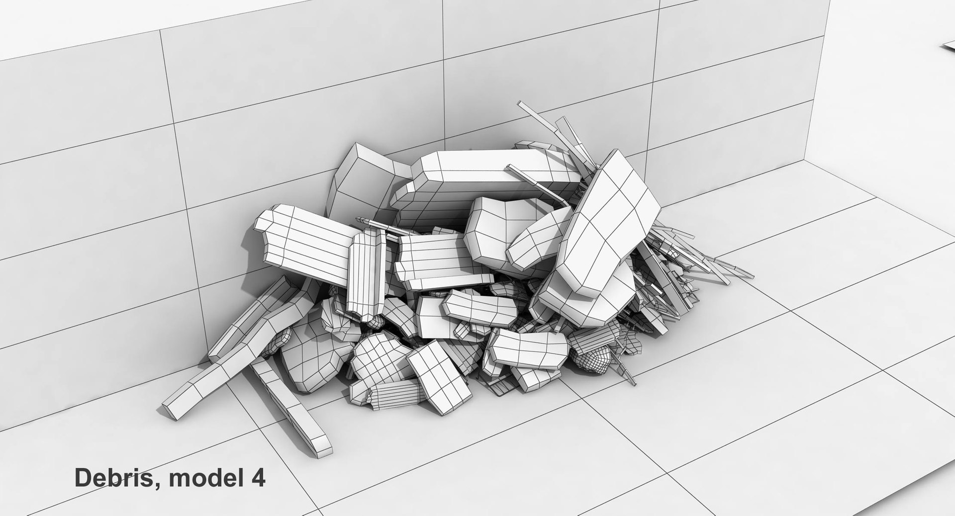 3d Heaps Corner Debris Rubble Model