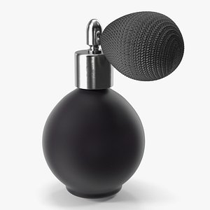 3D Black Matte Perfume Bottle with Silver Cap model