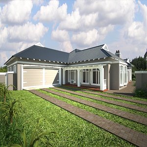 3d model of country farm house