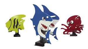 Sea Creatures Playground - Spring Riders Collection 4kTextured 3D model