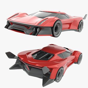 3D Hyperwinger supercar concept model