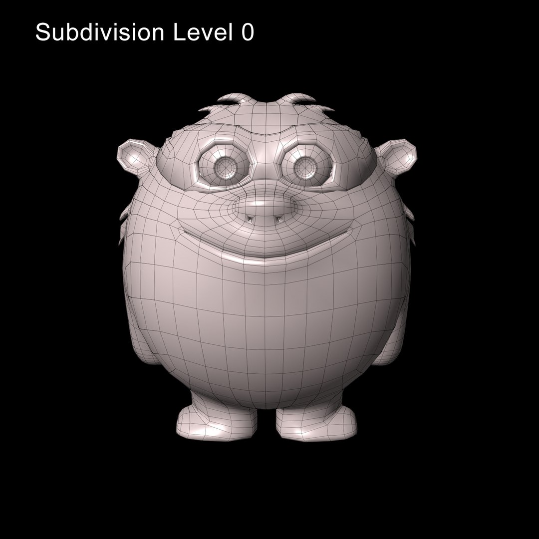 Monster Cartoon Character Facial Animation Obj