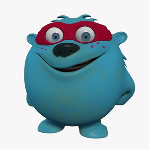 monster cartoon character facial animation obj