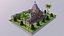 Low Poly Cartoon Train Station