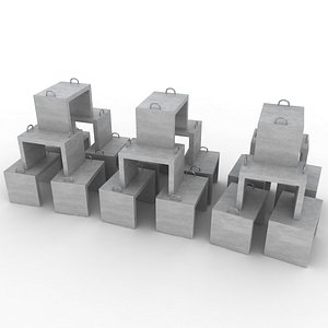Stack Of Concrete Blocks 3D model