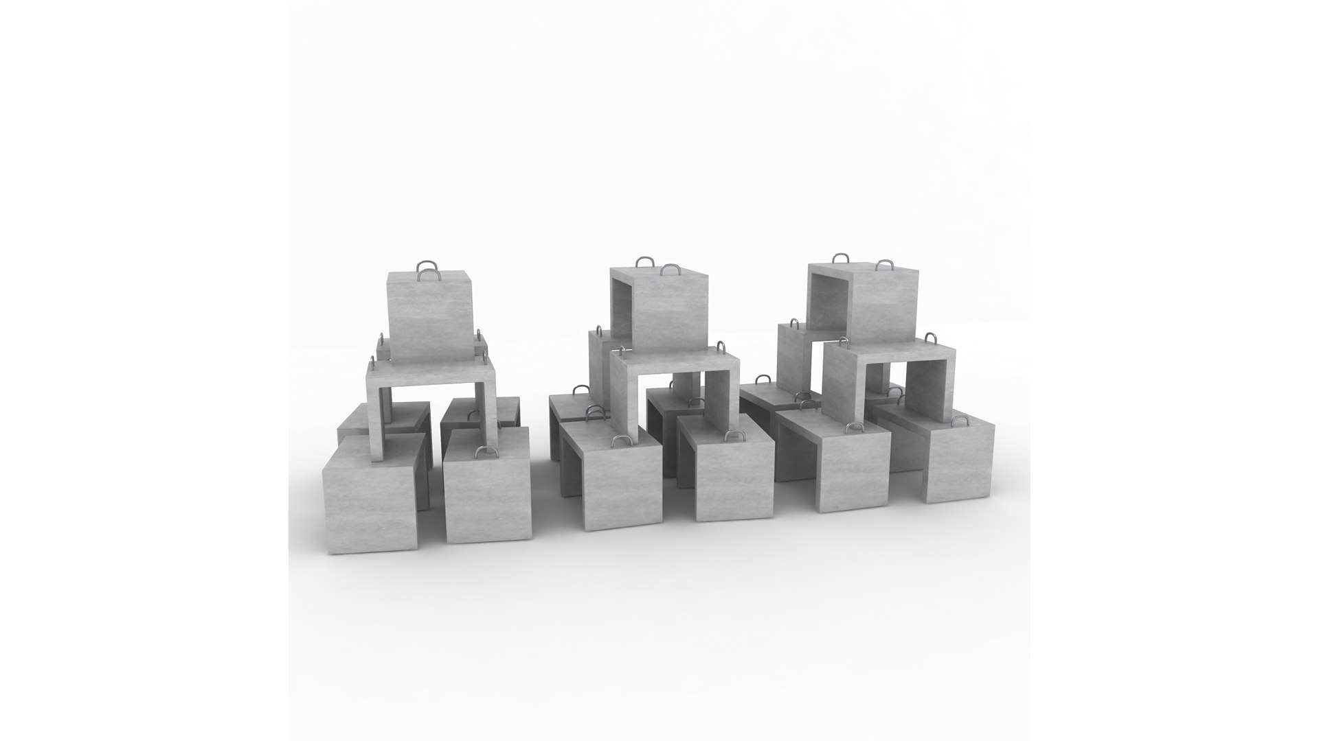 Stack Of Concrete Blocks 3D model - TurboSquid 2006534