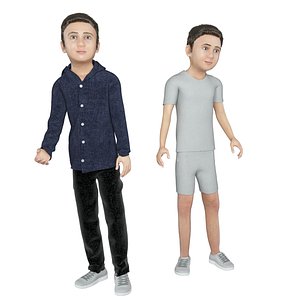 Boy real cloth simulation conversation loop animation 4