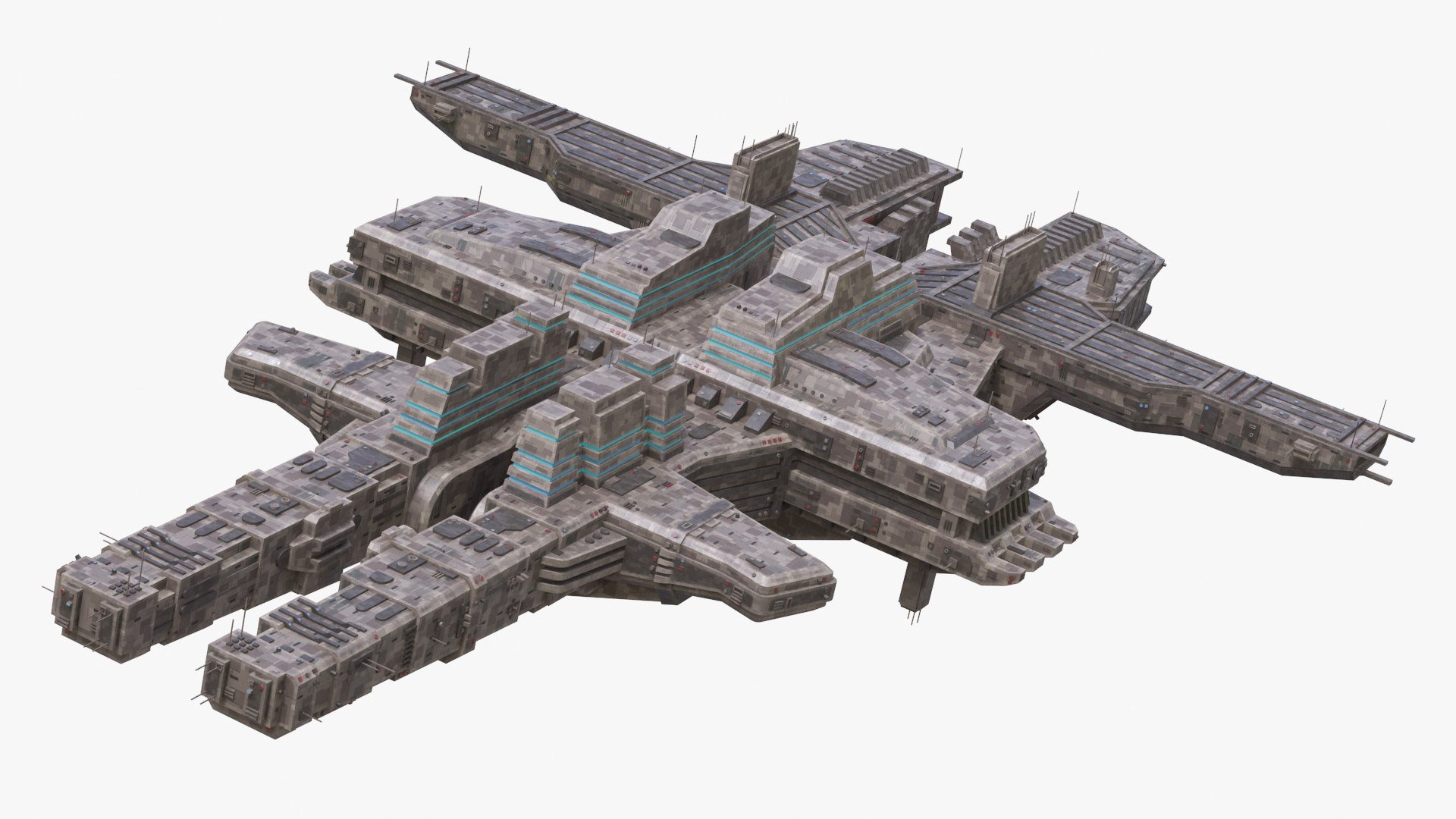 Futuristic Sci-Fi Spaceship Light Brown 3D model preview