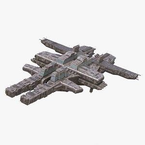 Futuristic Sci-Fi Spaceship Light Brown 3D