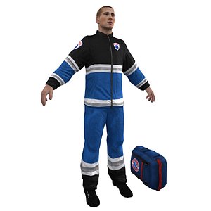 paramedic emergency character 3d model