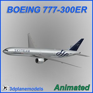 boeing 777-300er aircraft landing 3d max