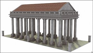 3D temple greek classic