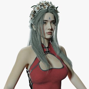 3D Asian female PBR 8k highdetails rigged 2026