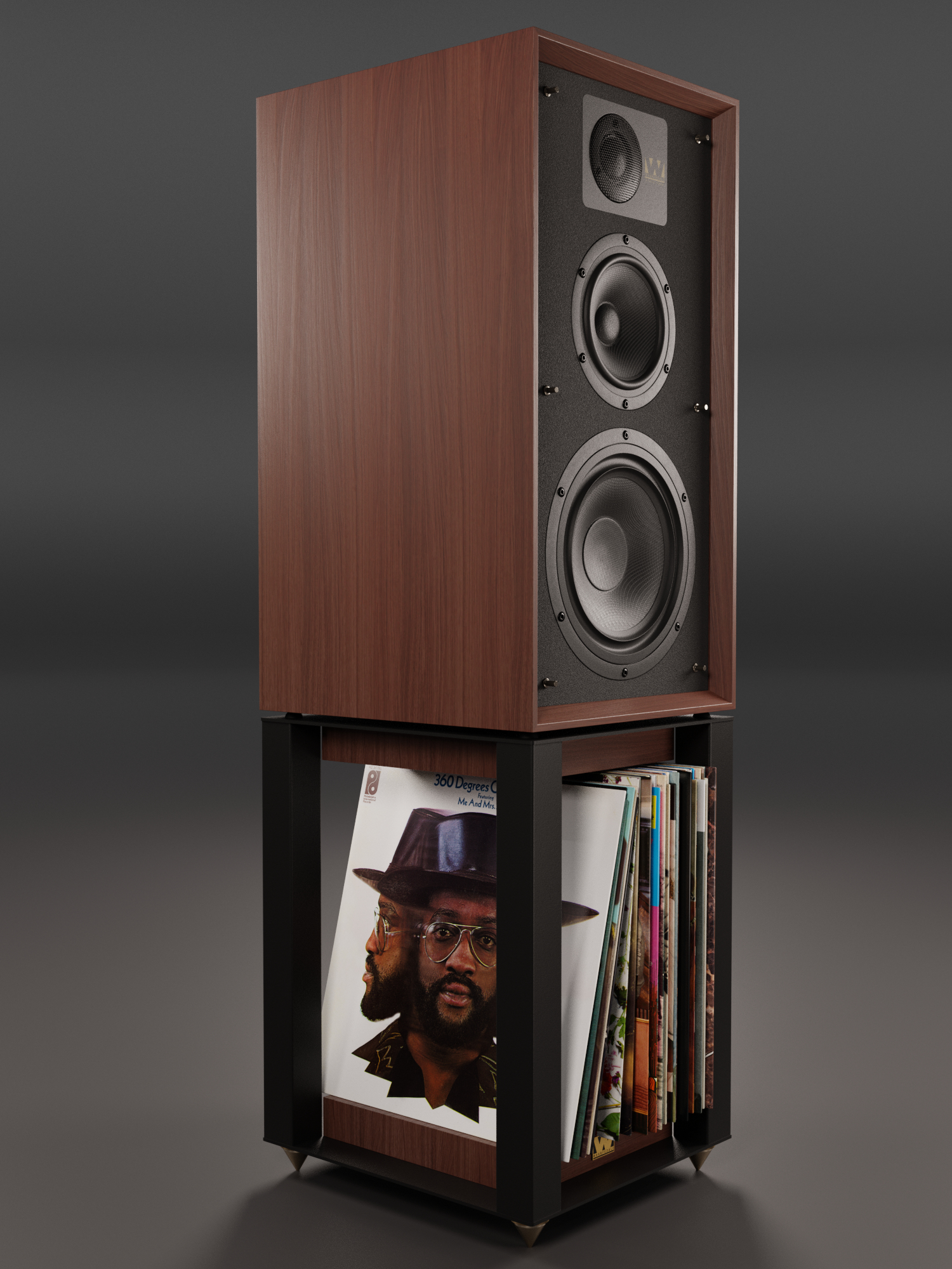 3D Wharfedale LINTON Heritage Loudspeakers and Stands with Vinyls model