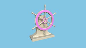 Pirate Ship Wheel 06 - Pink Cartoon - Helm Interior Parts 3D model